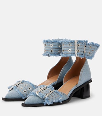 Escarpins Feminine Buckle en jean | Ganni