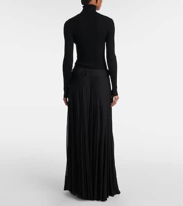 Falda larga plisada en mezcla de algodón | Burberry