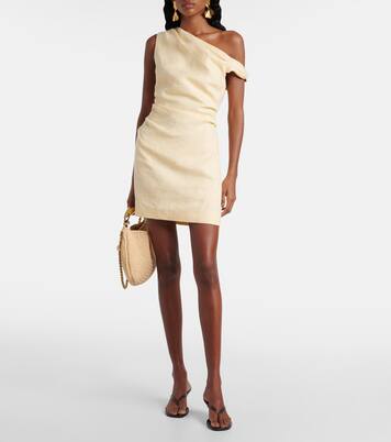 Iris one-shoulder linen minidress | SIR