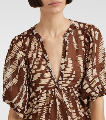 Robe Aria imprimée en coton | Poupette St Barth