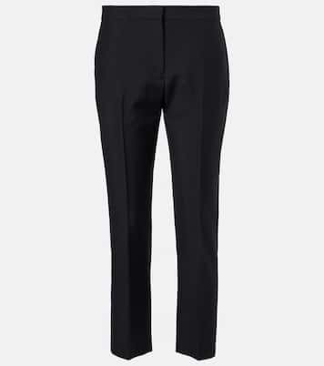 Wool and mohair cropped straight pants  | McQueen