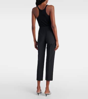 Wool and mohair cropped straight pants  | McQueen