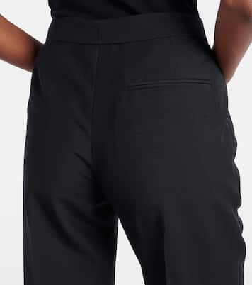 Wool and mohair cropped straight pants  | McQueen