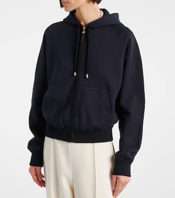 Viera cotton, silk, and cashmere fleece hoodie | Loro Piana