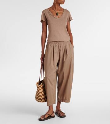 Sophia cotton poplin wide-leg pants | Velvet