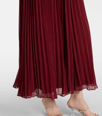 Embellished feather-trimmed chiffon maxi dress | Self-Portrait