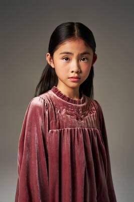 Besticktes Kleid Domitilla aus Samt | C'era Una Volta