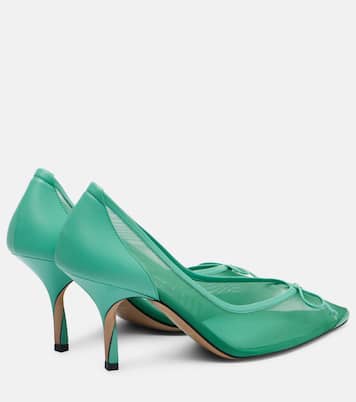 Tourni 80 leather-trimmed mesh pumps | Jacquemus