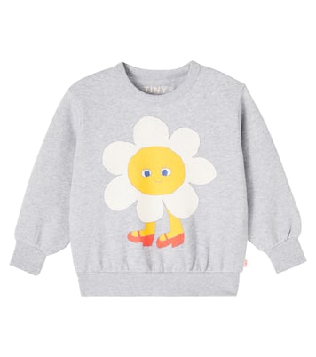 Flower printed cotton jersey sweatshirt | Tinycottons
