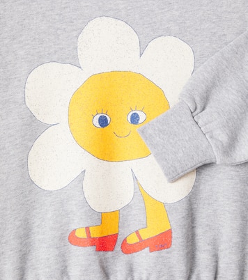 Flower printed cotton jersey sweatshirt | Tinycottons