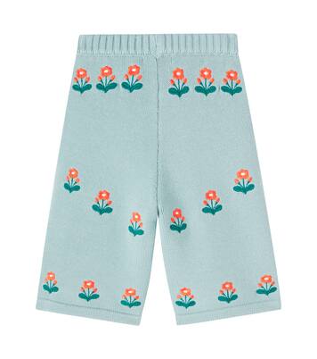 Baby Flower knitted cotton and wool pants | Tinycottons