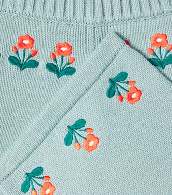 Baby Flower knitted cotton and wool pants | Tinycottons