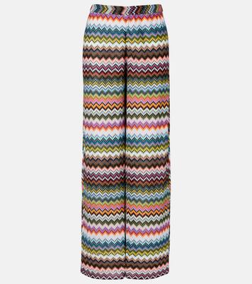 Zigzag lamé palazzo pants | Missoni
