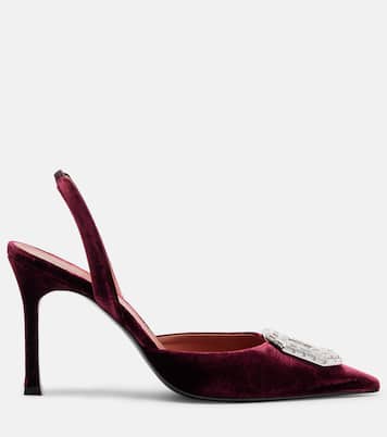 Camelia 90 velvet slingback pumps | Amina Muaddi