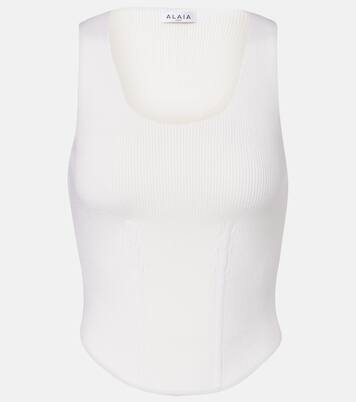 Ribbed-knit wool-blend bustier | Alaïa