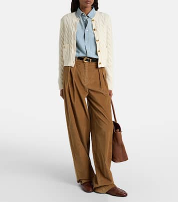 Cable-knit wool and cashmere cardigan | Polo Ralph Lauren