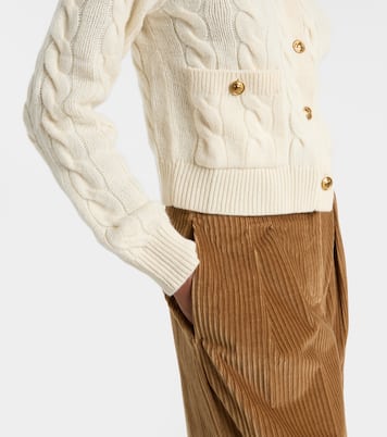 Cable-knit wool and cashmere cardigan | Polo Ralph Lauren