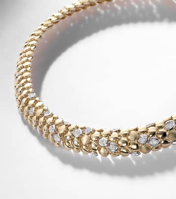 Blossom 14kt gold (585/1000) necklace with diamonds | Rainbow K