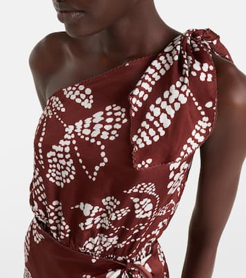 Celie printed one-shoulder minidress | Poupette St Barth