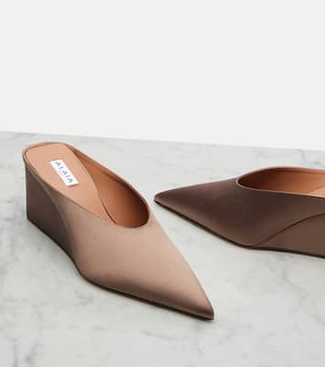 Mules Cube in raso con zeppa | Alaïa