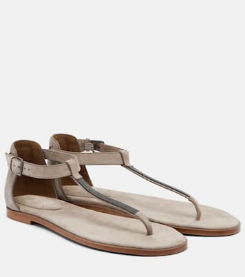 Monili suede slides | Brunello Cucinelli