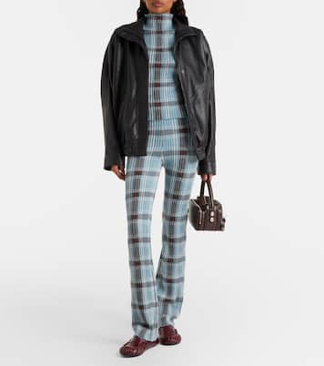 Checked wool-blend slim pants | Acne Studios