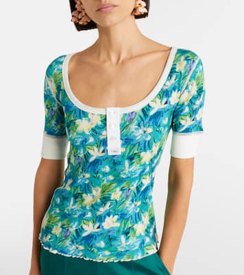 Top en coton mélangé à fleurs | Chloé