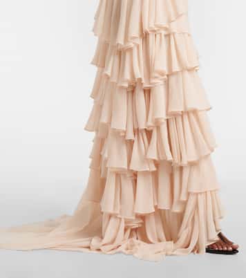 Tiered asymmetric maxi dress | Xu Zhi