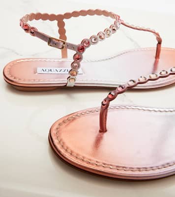 Tequila embellished leather thong sandals | Aquazzura