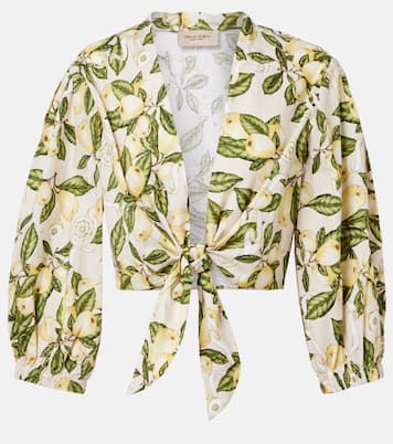 Crop top en mezcla de algodón estampado | Adriana Degreas