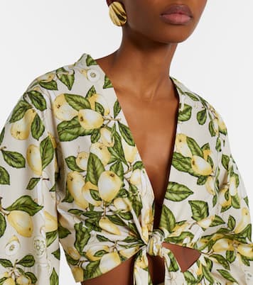 Crop top en mezcla de algodón estampado | Adriana Degreas