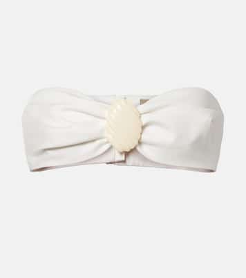 Embellished cotton-blend bandeau top | Adriana Degreas