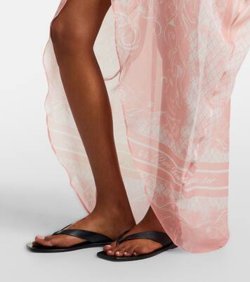 Robe midi en soie à imprimé | Balmain