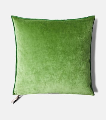 Leather-trimmed cushion | Maison de Vacances