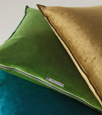 Leather-trimmed cushion | Maison de Vacances