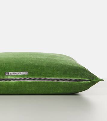 Leather-trimmed cushion | Maison de Vacances