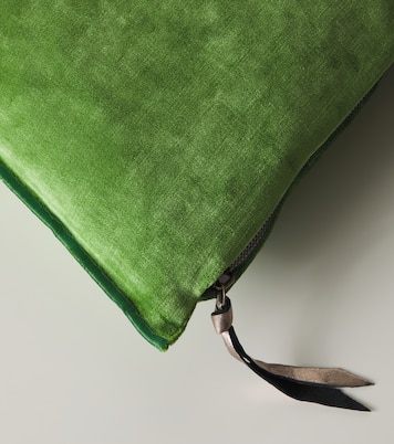 Leather-trimmed cushion | Maison de Vacances