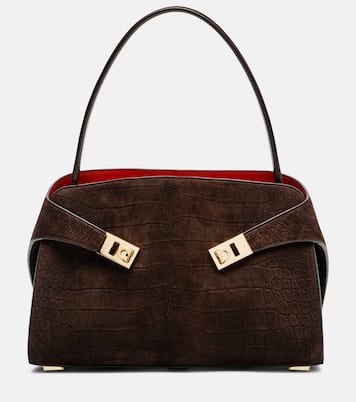 Hug Small suede shoulder bag | Ferragamo