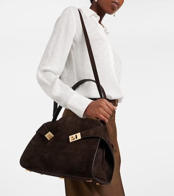 Hug Small suede shoulder bag | Ferragamo