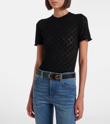 GG cotton-blend devoré T-shirt | Gucci