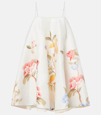 Vestido corto Caitlin en mezcla de lino | Leo Lin