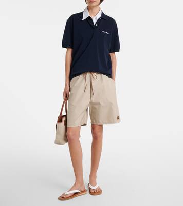 Cotton-blend Bermuda shorts | Miu Miu