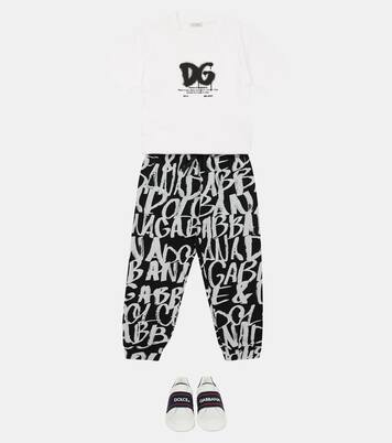 Printed cotton sweatpants | Dolce&Gabbana Kids