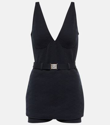 Belted knit playsuit | Prada