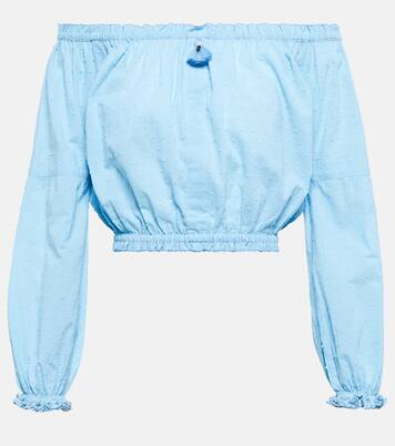 Top Galia en coton à encolure bardot | Poupette St Barth