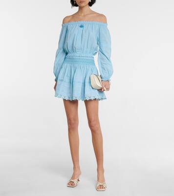 Top Galia en coton à encolure bardot | Poupette St Barth