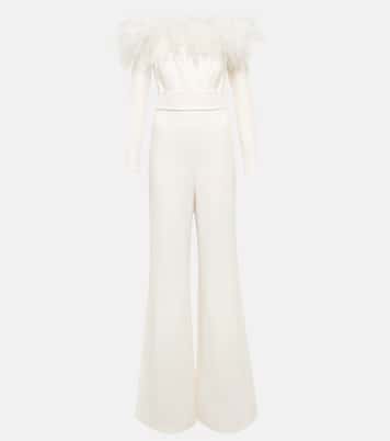 Feather-trimmed jumpsuit | Safiyaa