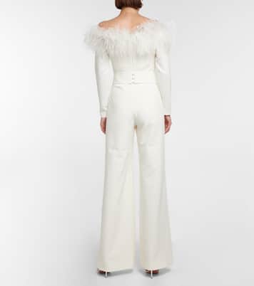 Feather-trimmed jumpsuit | Safiyaa