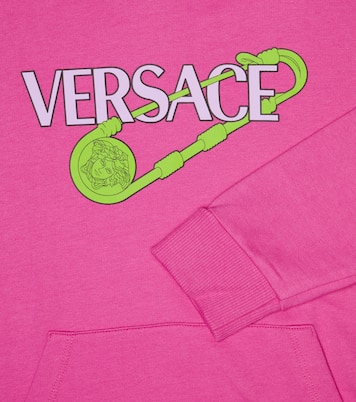 Sweat-shirt à capuche Safety Pin en coton | Versace Kids