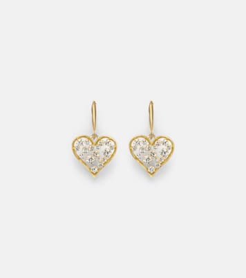 Boucles d'oreilles Margot Heart en or 18 ct et diamants | Jade Trau